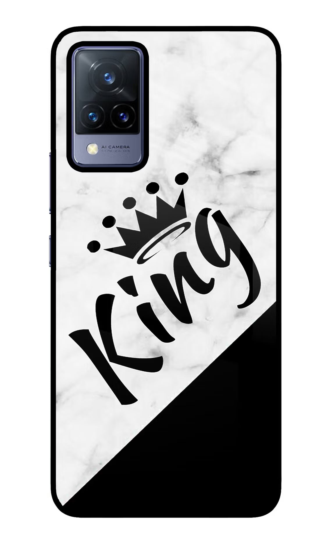 King Vivo V21 Glass Case Back Cover by Casekaro
