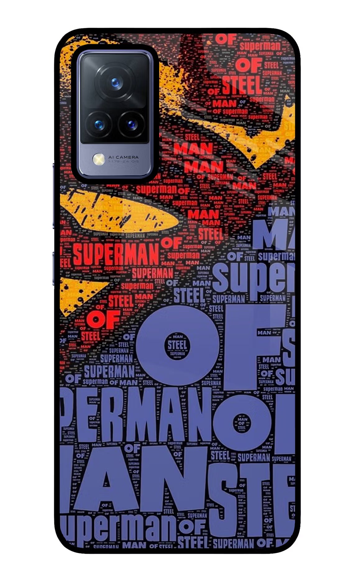 Superman Vivo V21 Glass Case Back Cover by Casekaro