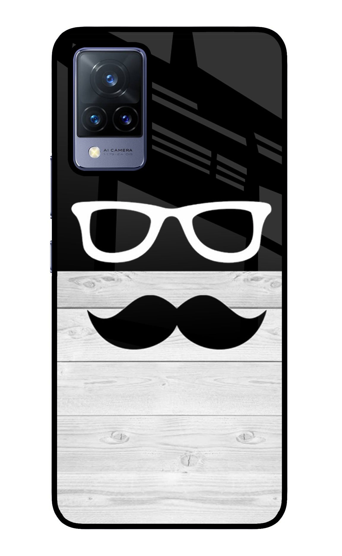 Mustache Vivo V21 Glass Case