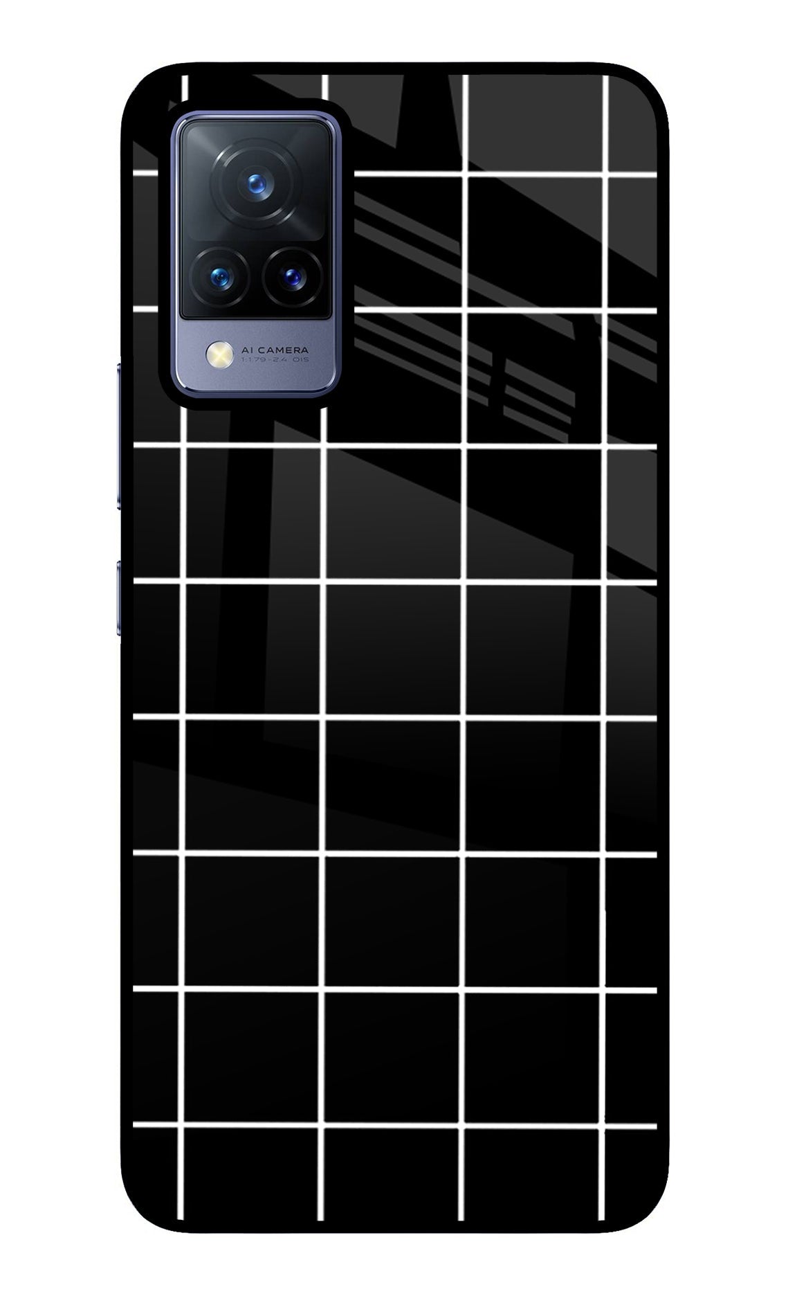 White Grid Vivo V21 Back Cover