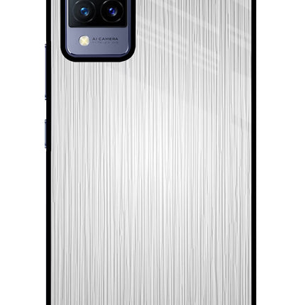 Wooden Grey Texture Vivo V21 Glass Case Back Cover by Casekaro