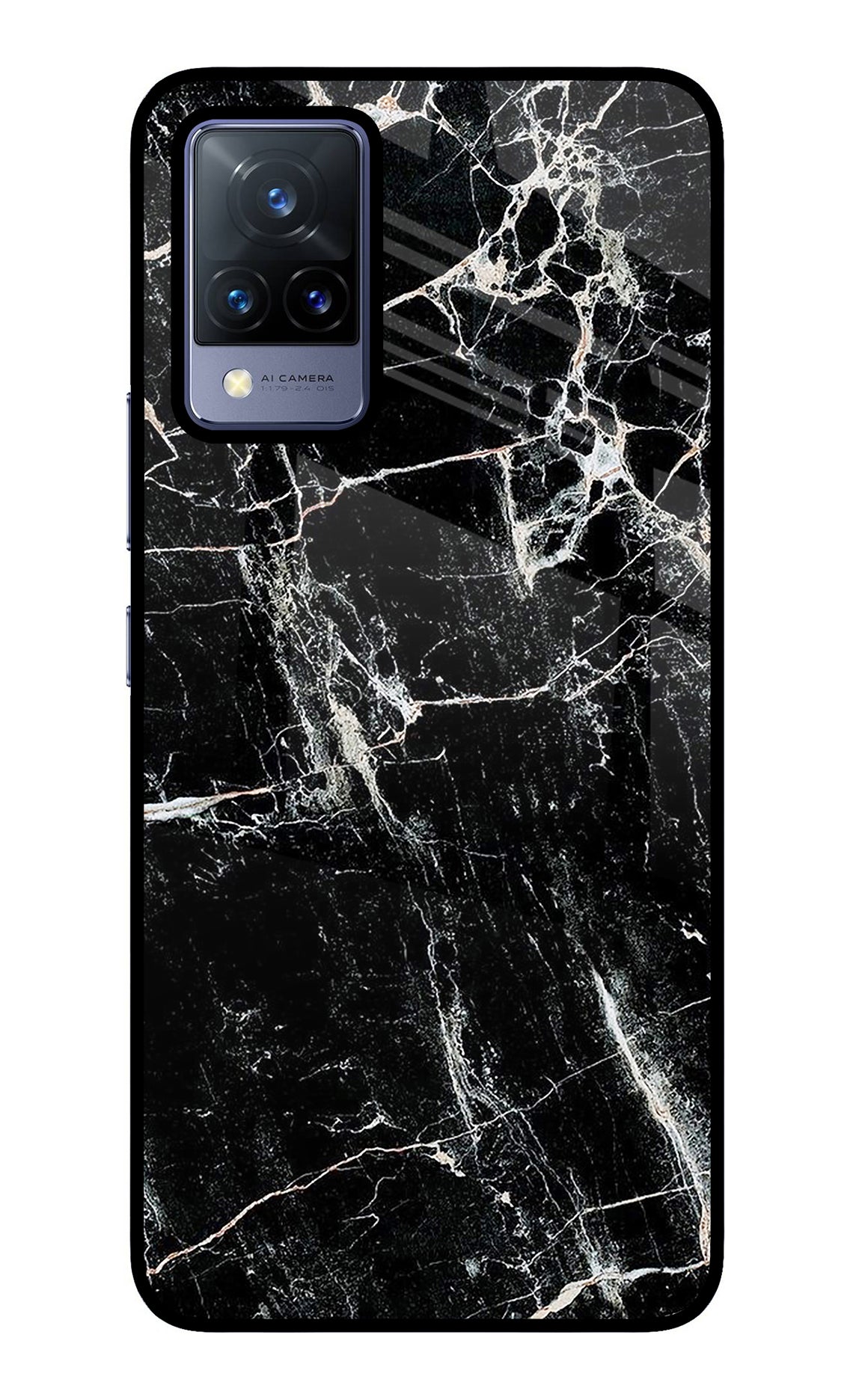 Black Marble Texture Vivo V21 Back Cover