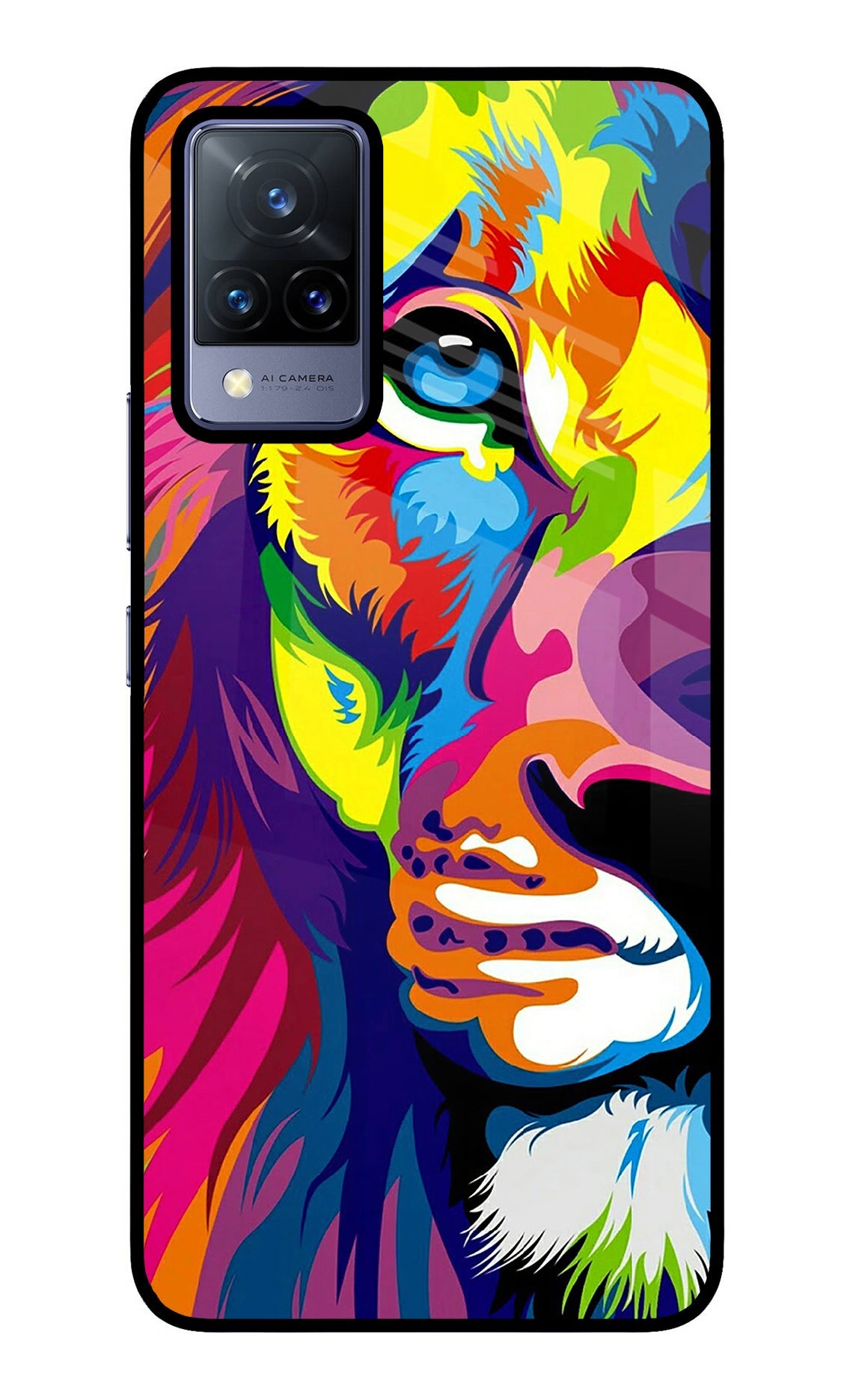 Lion Half Face Vivo V21 Back Cover