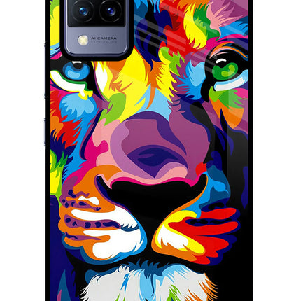 Lion Vivo V21 Glass Case Back Cover by Casekaro