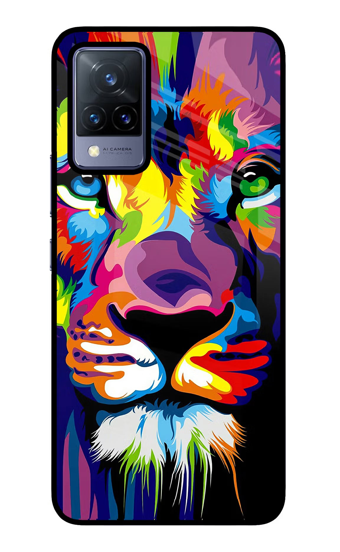 Lion Vivo V21 Glass Case Back Cover by Casekaro