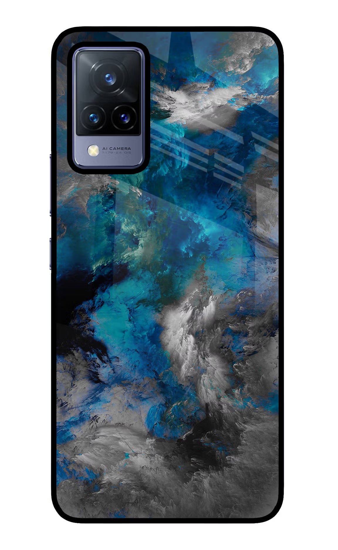 Artwork Vivo V21 Glass Case Back Cover by Casekaro