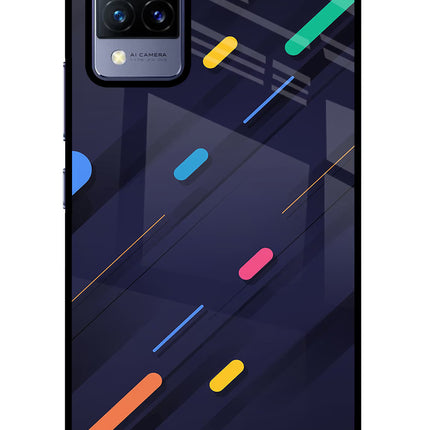 Abstract Design Vivo V21 Glass Case Back Cover by Casekaro