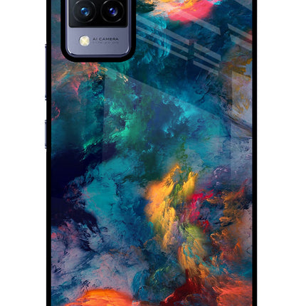 Artwork Paint Vivo V21 Glass Case Back Cover by Casekaro