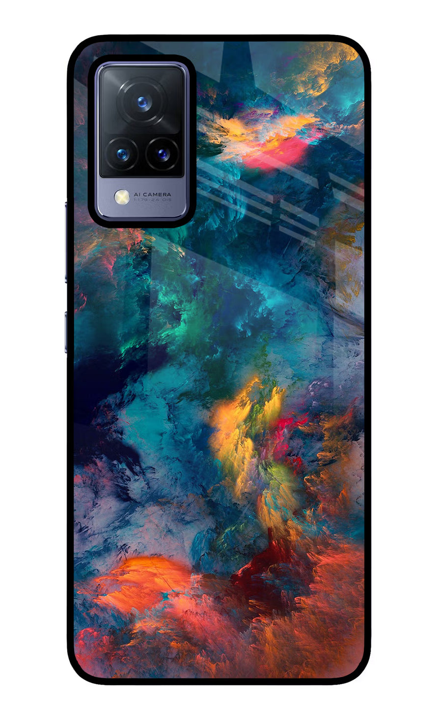 Artwork Paint Vivo V21 Back Cover, Glass case