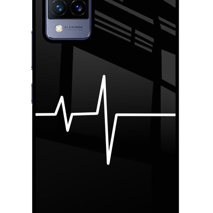 Heart Beats Vivo V21 Glass Case Back Cover by Casekaro