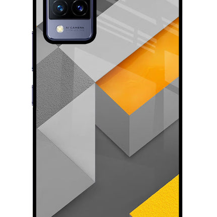 Abstract Vivo V21 Glass Case Back Cover by Casekaro