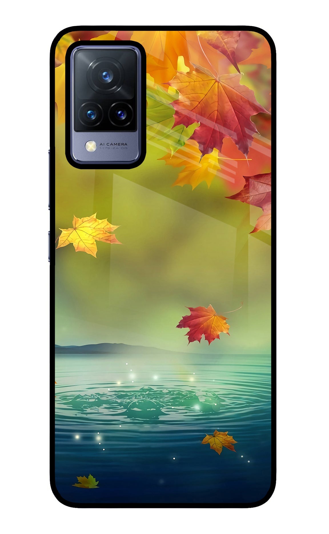 Flowers Vivo V21 Glass Case