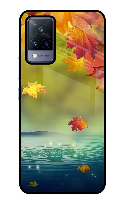 Flowers Vivo V21 Glass Case