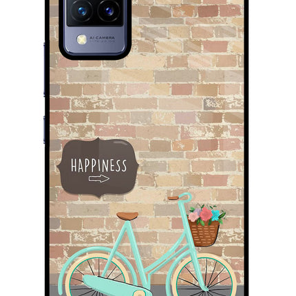 Happiness Artwork Vivo V21 Glass Case Back Cover by Casekaro
