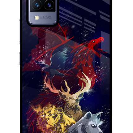 Game Of Thrones Vivo V21 Glass Case Back Cover by Casekaro