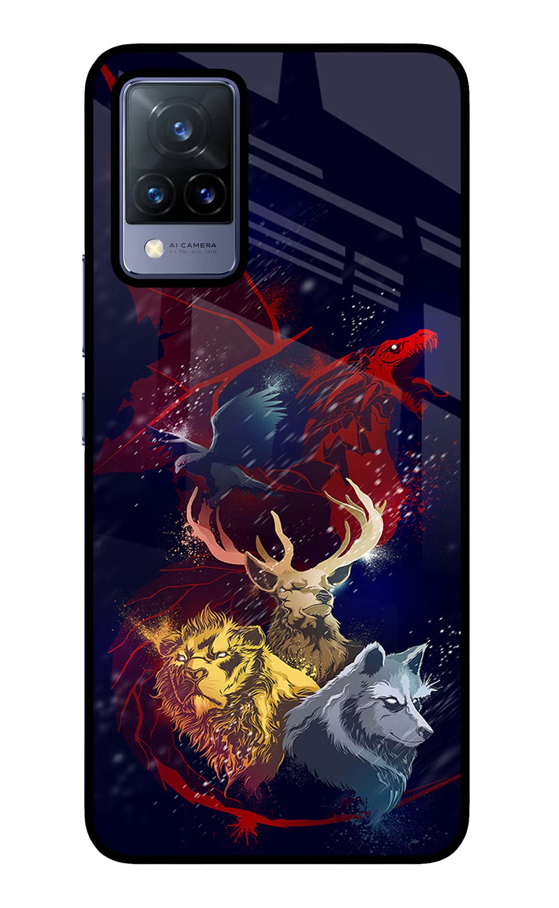 Game Of Thrones Vivo V21 Glass Case Back Cover by Casekaro