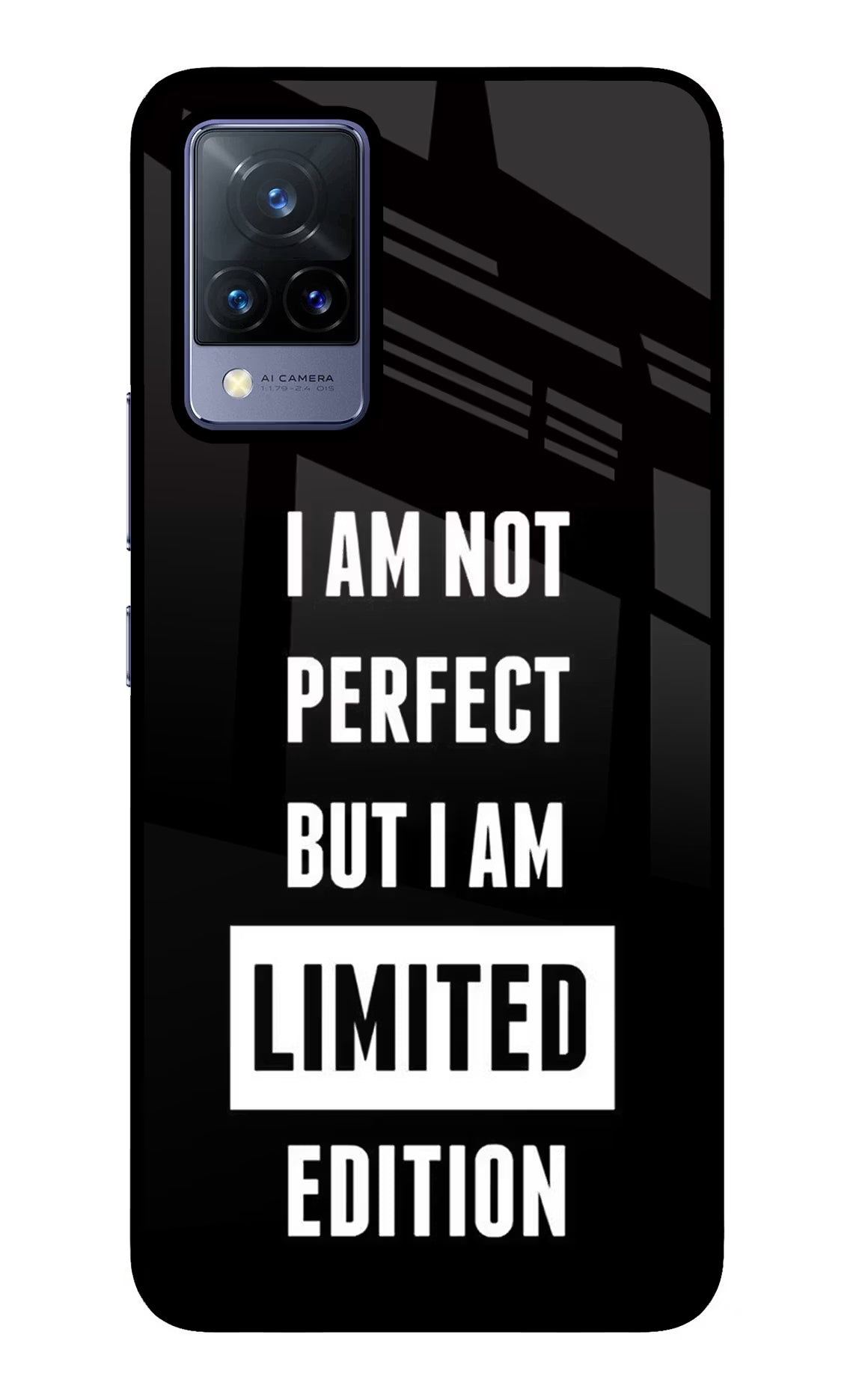 I Am Not Perfect But I Am Limited Edition Vivo V21 Glass Case Back Cover by Casekaro