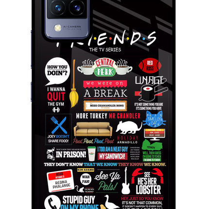 FRIENDS Vivo V21 Glass Case Back Cover by Casekaro