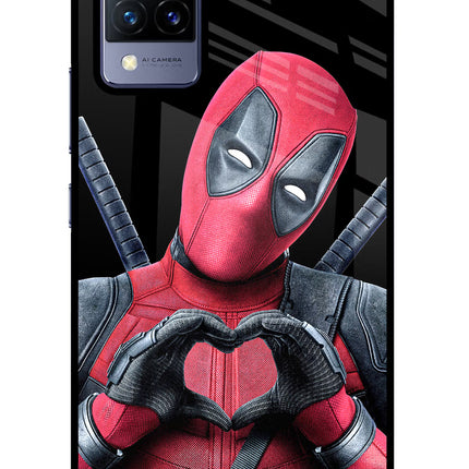 Deadpool Vivo V21 Glass Case Back Cover by Casekaro