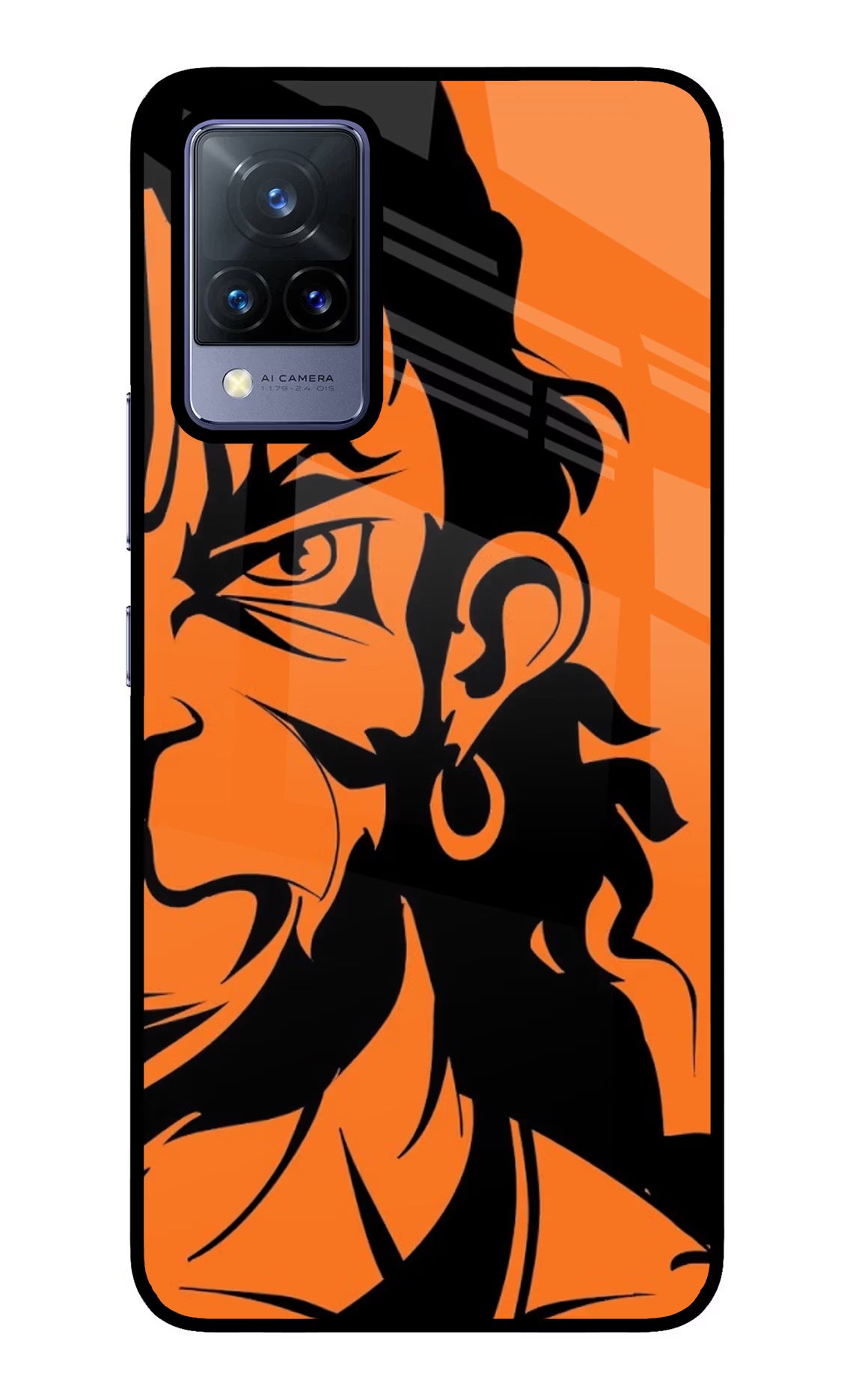 Hanuman Vivo V21 Glass Case Back Cover by Casekaro