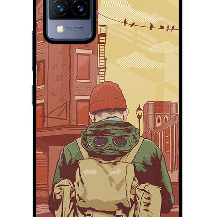 Adventurous Vivo V21 Glass Case Back Cover by Casekaro