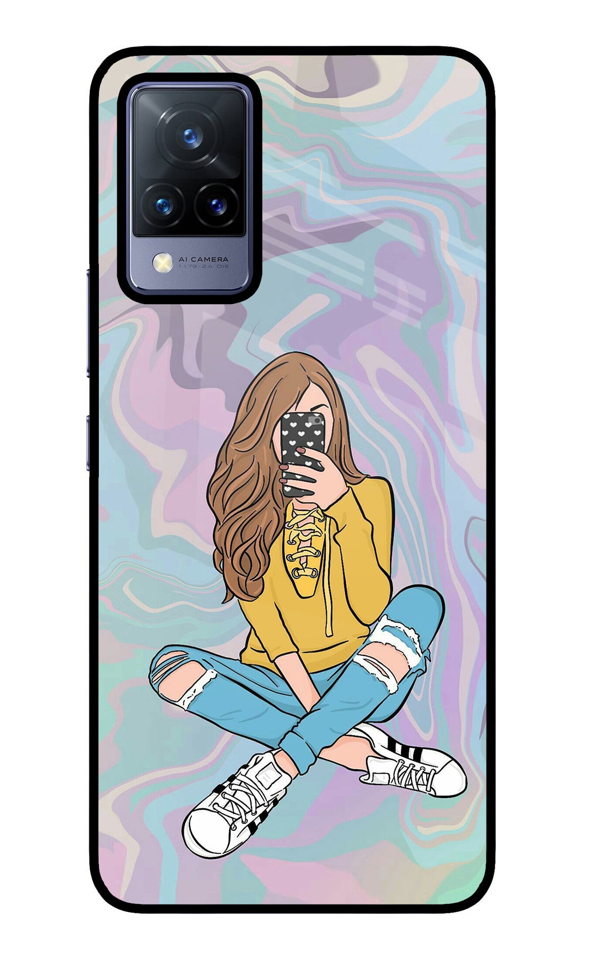 Selfie Girl Vivo V21 Back Cover