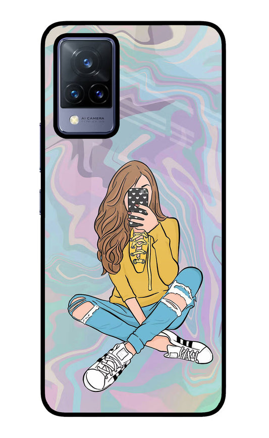 Selfie Girl Vivo V21 Glass Case