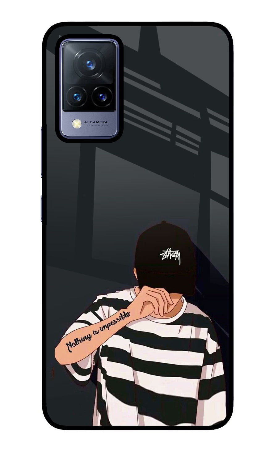 Aesthetic Boy Vivo V21 Back Cover, Glass case