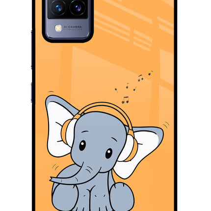 High On Music Vivo V21 Glass Case Back Cover by Casekaro