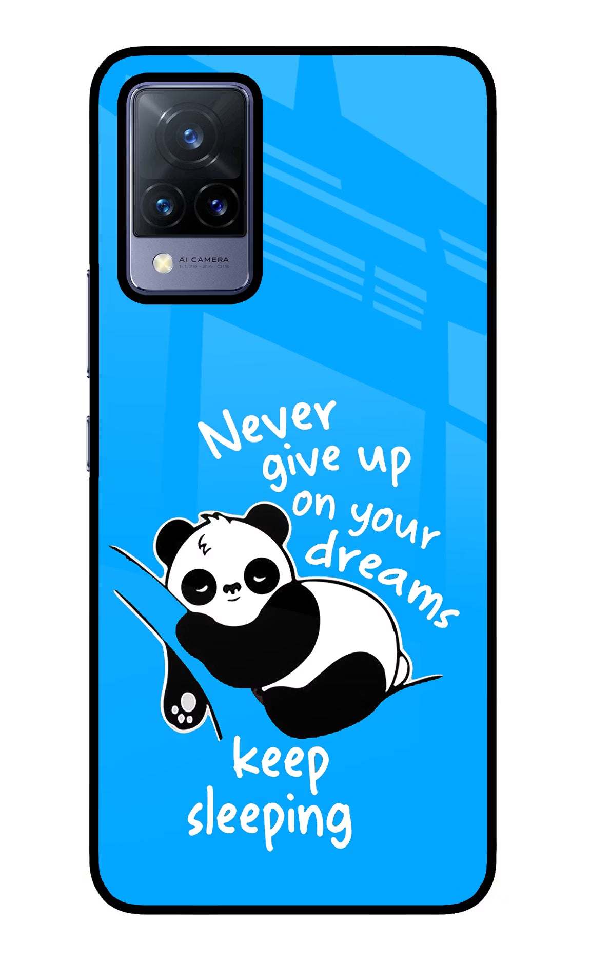 Keep Sleeping Vivo V21 Glass Case Back Cover by Casekaro
