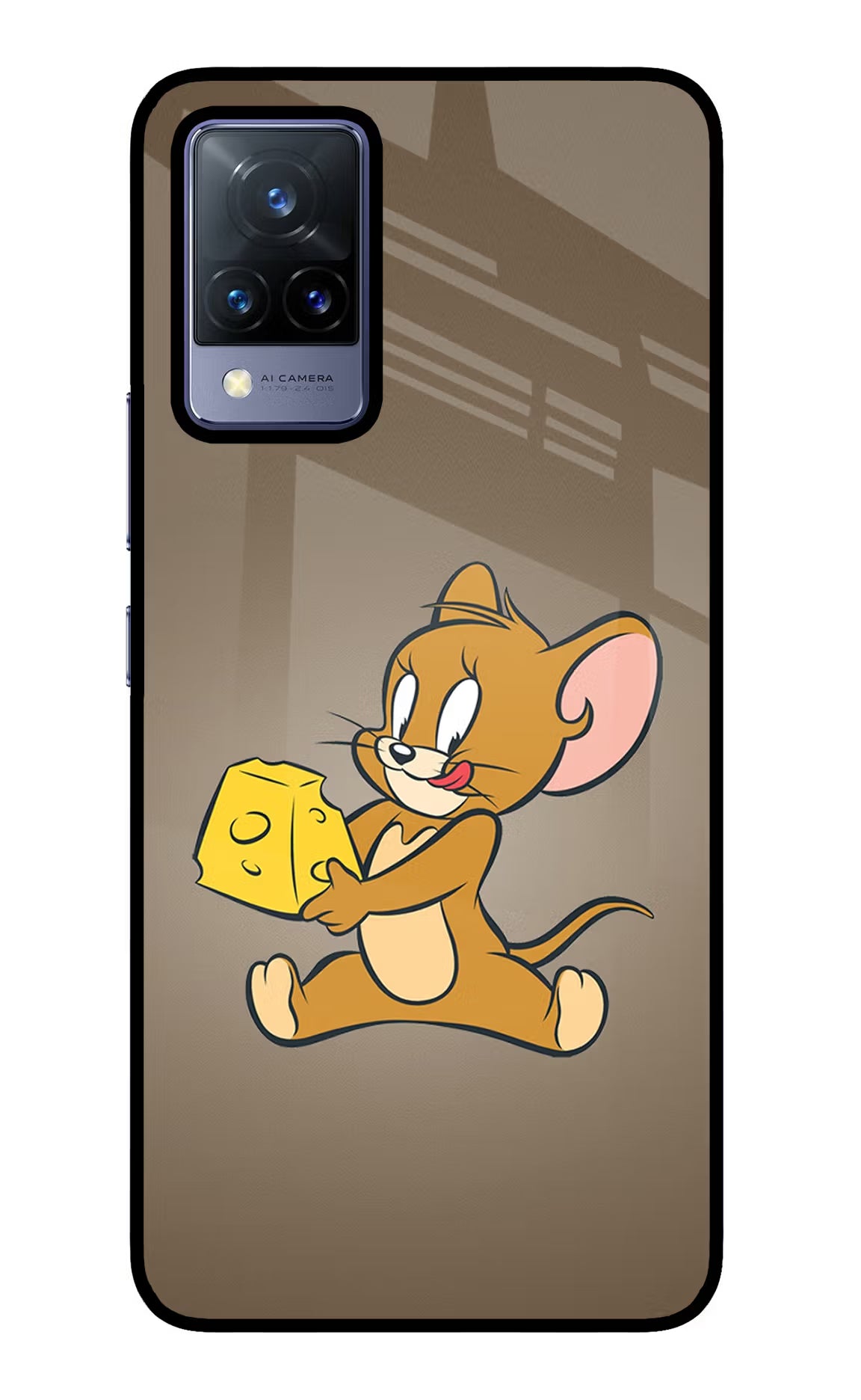 Jerry Vivo V21 Glass Case Back Cover by Casekaro