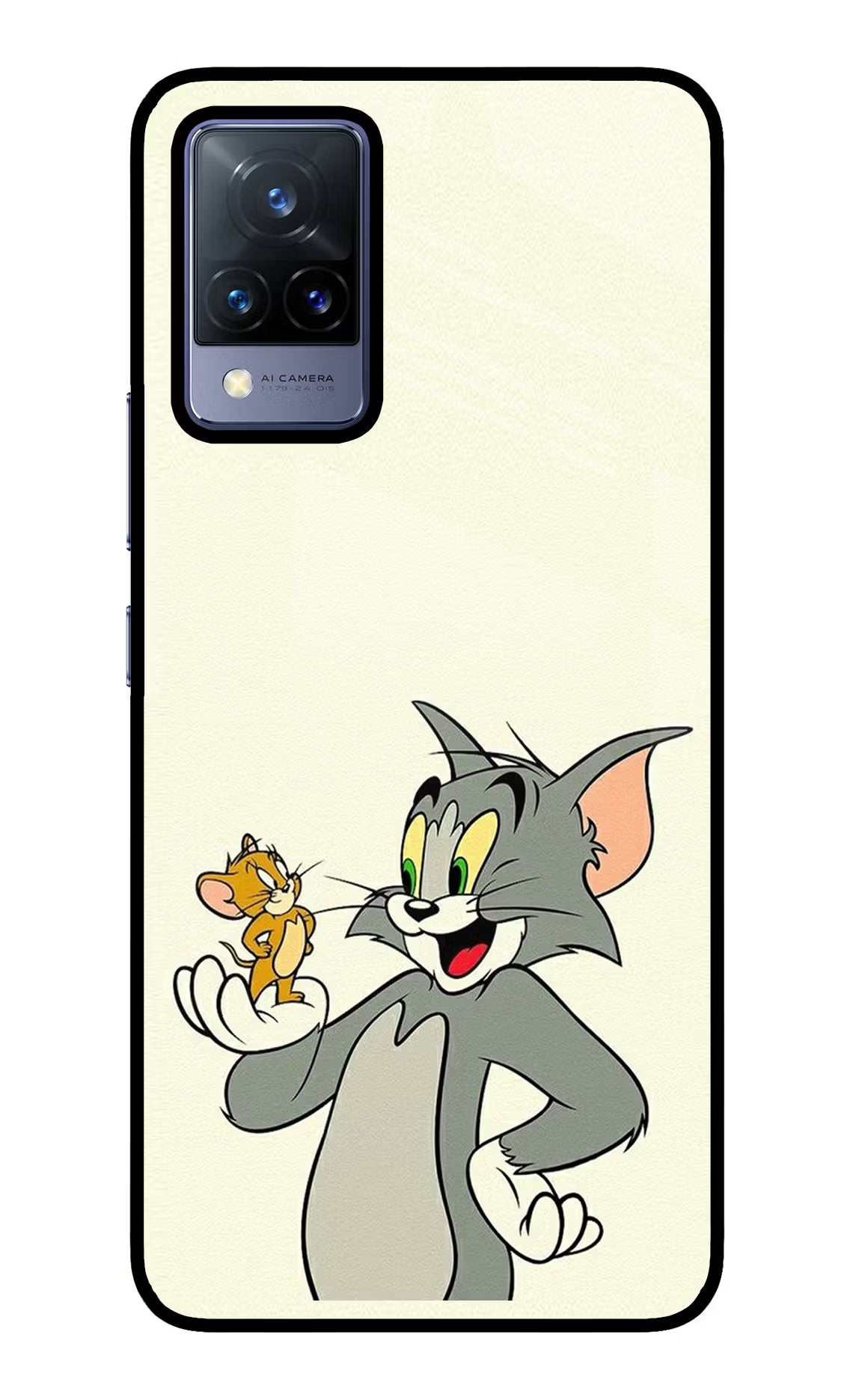 Tom & Jerry Vivo V21 Glass Case Back Cover by Casekaro