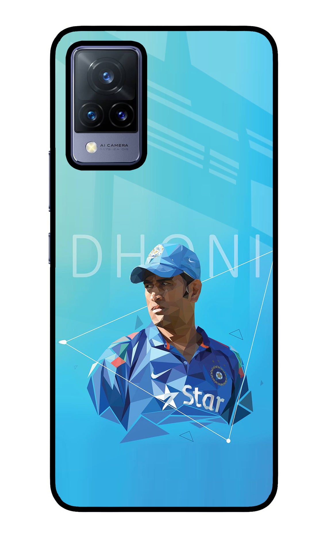 Dhoni Artwork Vivo V21 Back Cover