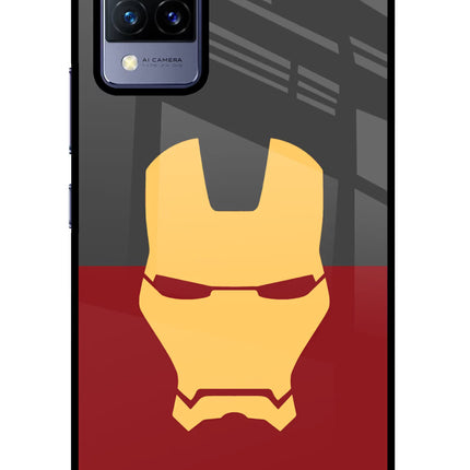 Ironman Vivo V21 Glass Case Back Cover by Casekaro