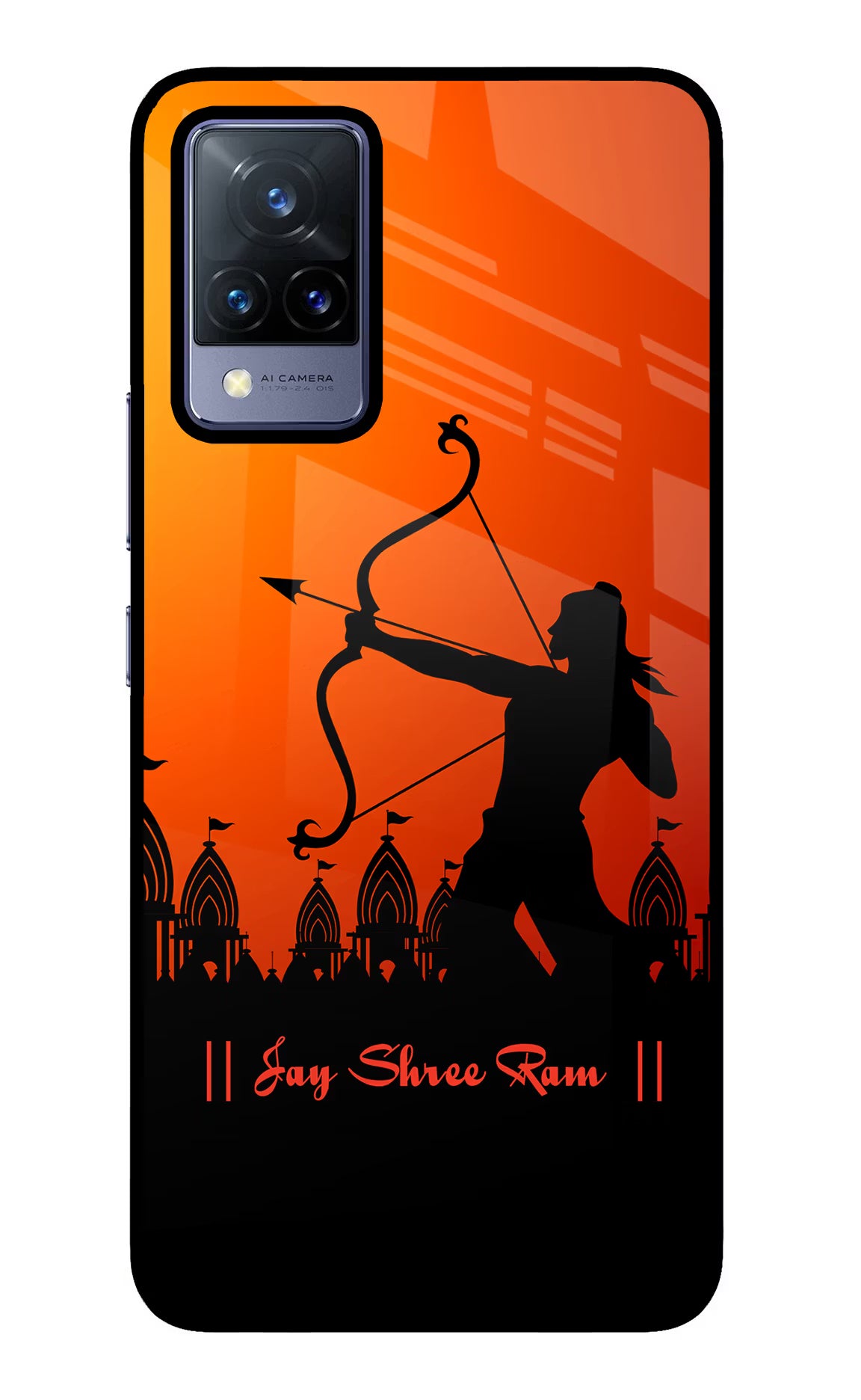 Lord Ram - 4 Vivo V21 Glass Case Back Cover by Casekaro