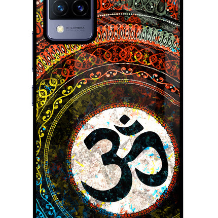 Om Cultural Vivo V21 Glass Case Back Cover by Casekaro