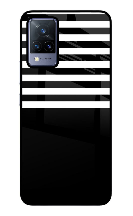 Black and White Print Vivo V21 Glass Case