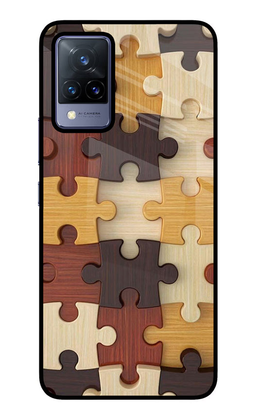 Wooden Puzzle Vivo V21 Glass Case