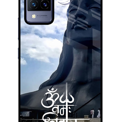 Om Namah Shivay Vivo V21 Glass Case Back Cover by Casekaro