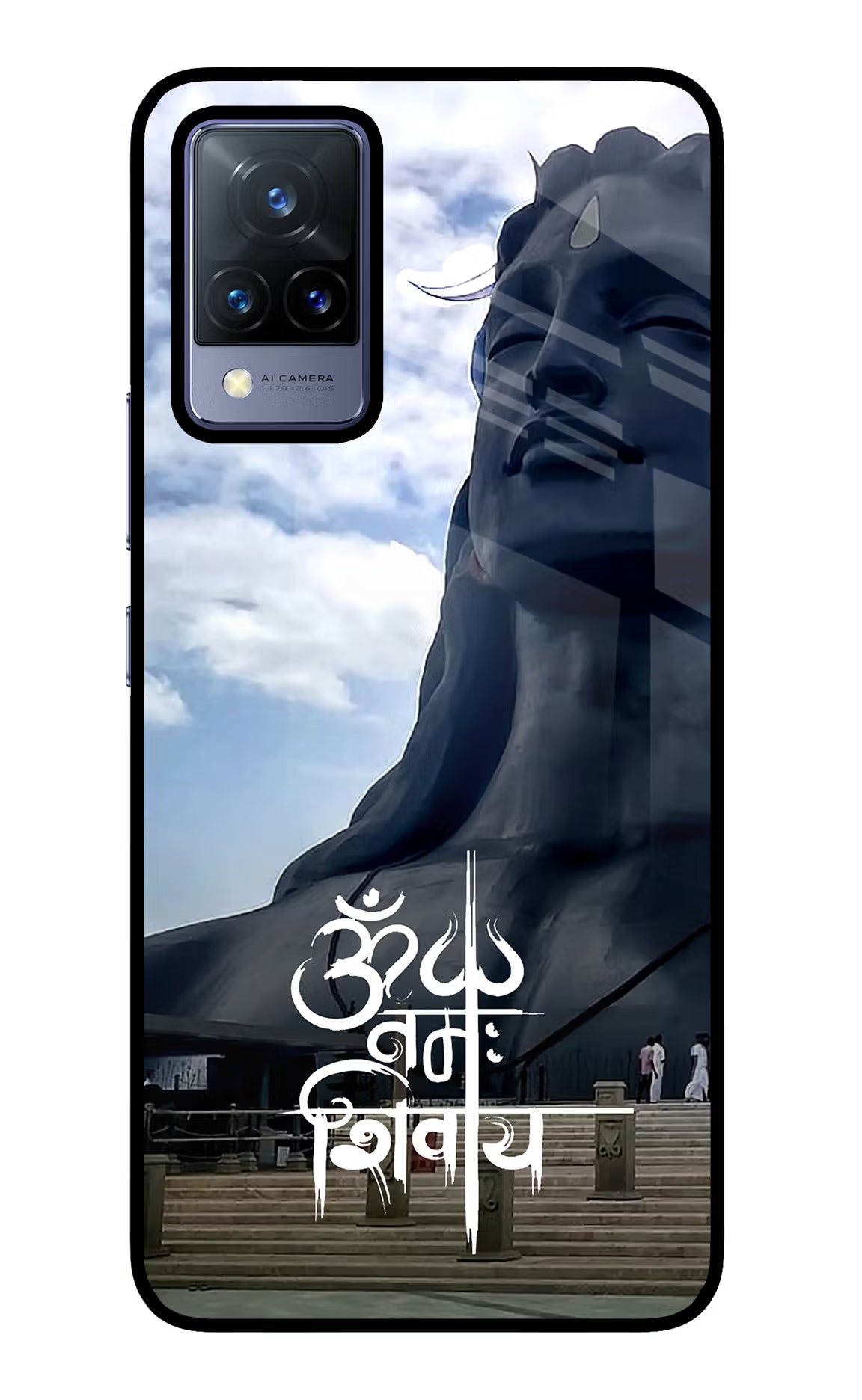 Om Namah Shivay Vivo V21 Glass Case Back Cover by Casekaro
