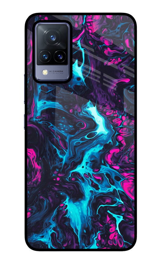 Abstract Vivo V21 Glass Case