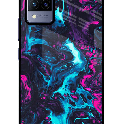 Abstract Vivo V21 Glass Case Back Cover by Casekaro