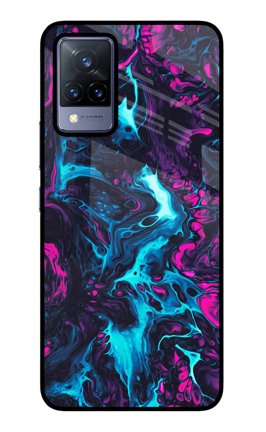 Abstract Vivo V21 Glass Case