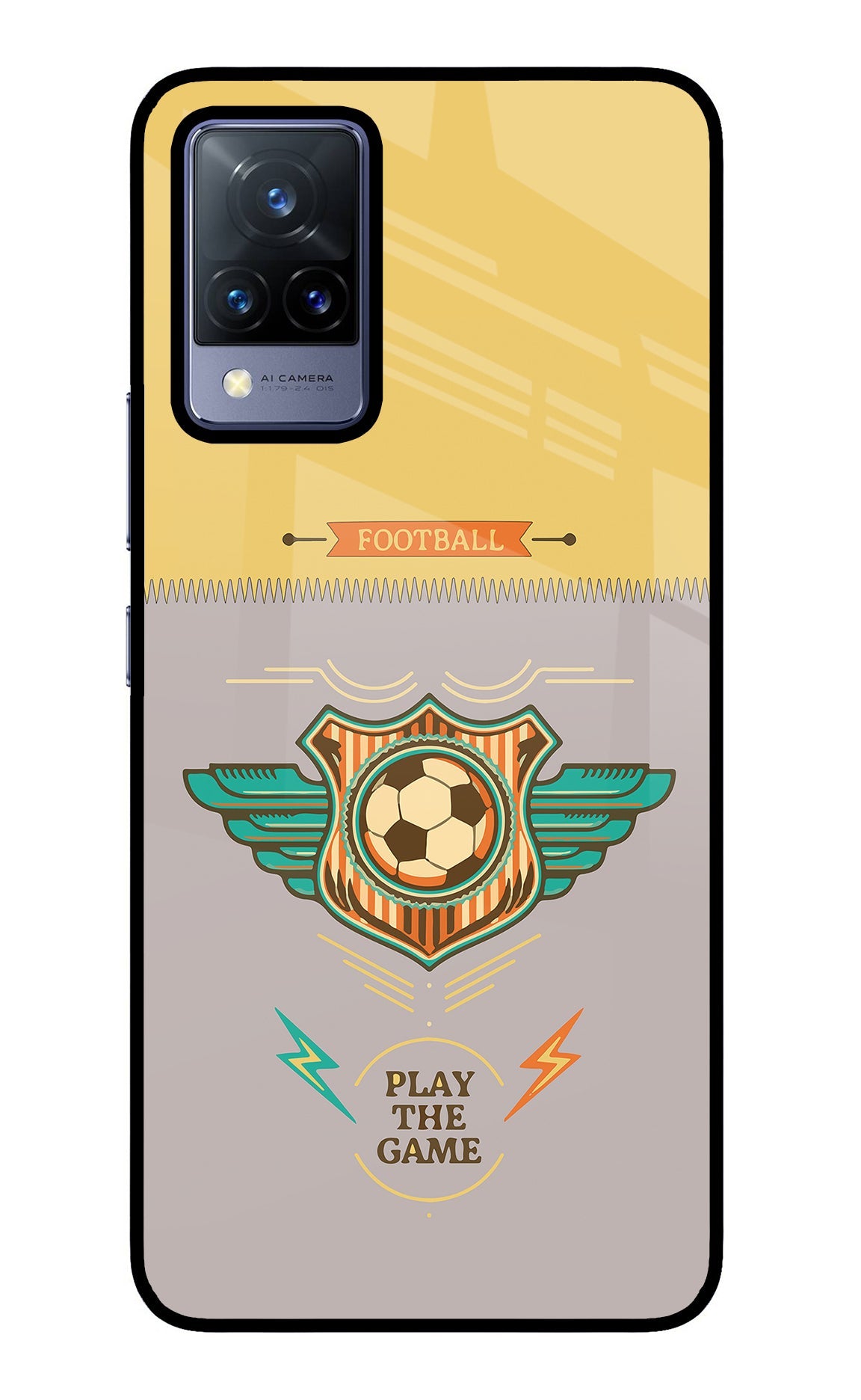 Football Vivo V21 Glass Case