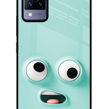 Funny Cartoon Vivo V21 Glass Case Back Cover by Casekaro