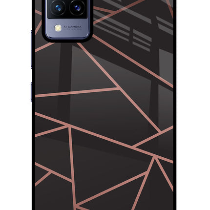 Geometric Pattern Vivo V21 Glass Case Back Cover by Casekaro
