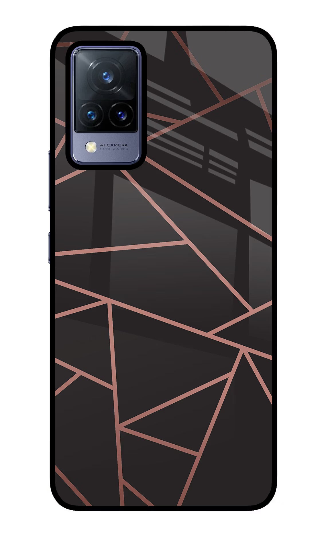 Geometric Pattern Vivo V21 Glass Case Back Cover by Casekaro