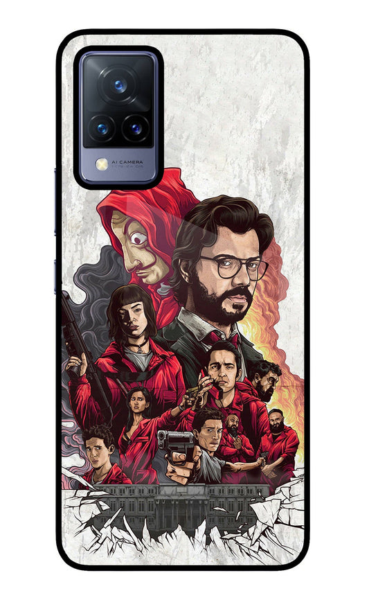 Money Heist Artwork Vivo V21 Glass Case