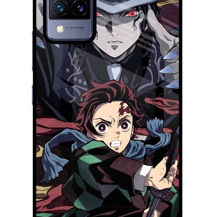 Demon Slayer Vivo V21 Glass Case Back Cover by Casekaro
