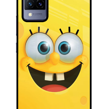 Sponge 1 Vivo V21 Glass Case Back Cover by Casekaro